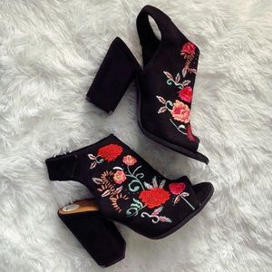 Sugar Floral Block Heel Booties